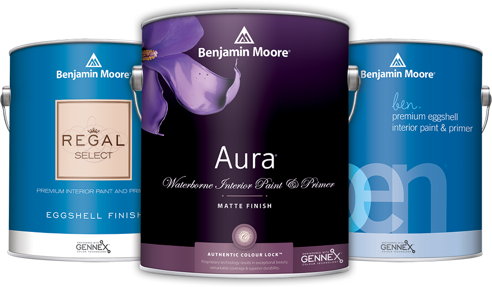 Benjamin Moore Paint Cans - Aura, Regal, Ben